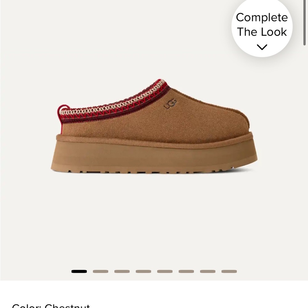 UGG chestnut Slip-On Tazz with Red Trim